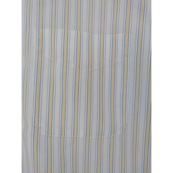 Club Room Men's Cotton Shirt, White and Yellow Striped, Button Down, Size L. - Picture 3 of 7